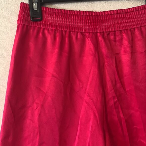 Zara womens XS pink barbie satin pants casual relax soft trousers modest cute - Picture 10 of 10